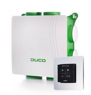 Duco DucoBox Focus woonhuisventilator + bedieningsschakelaar RF batterij 400m3/h 0000-4252